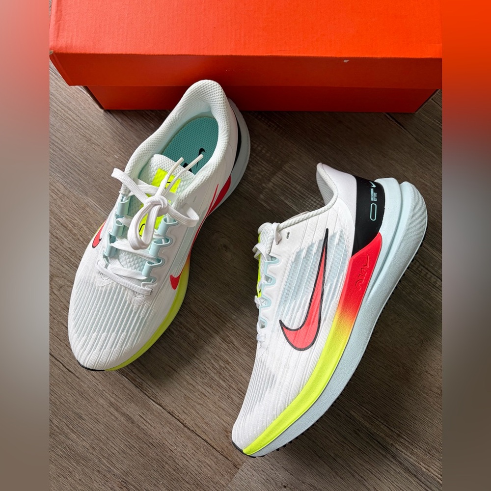 Nike White and Neon Green Sneakers